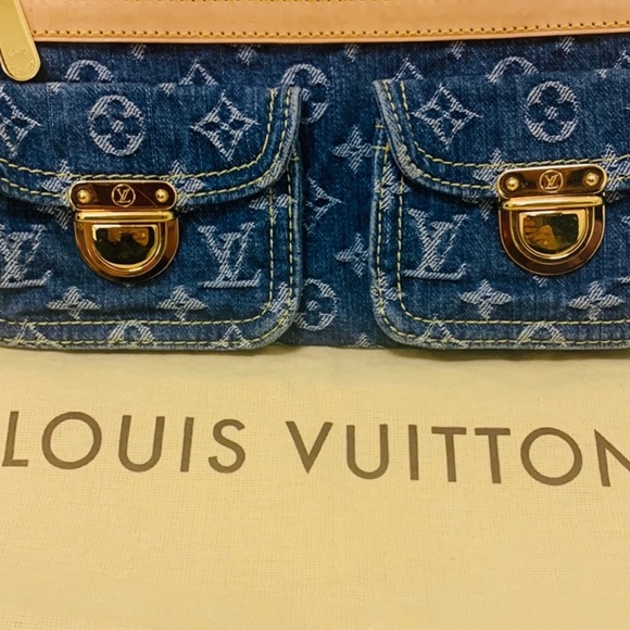 Louis Vuitton 2005 blue monogram denim Neo speedy handbag M95019 A++ Conditionπ - Picture 3 of 12